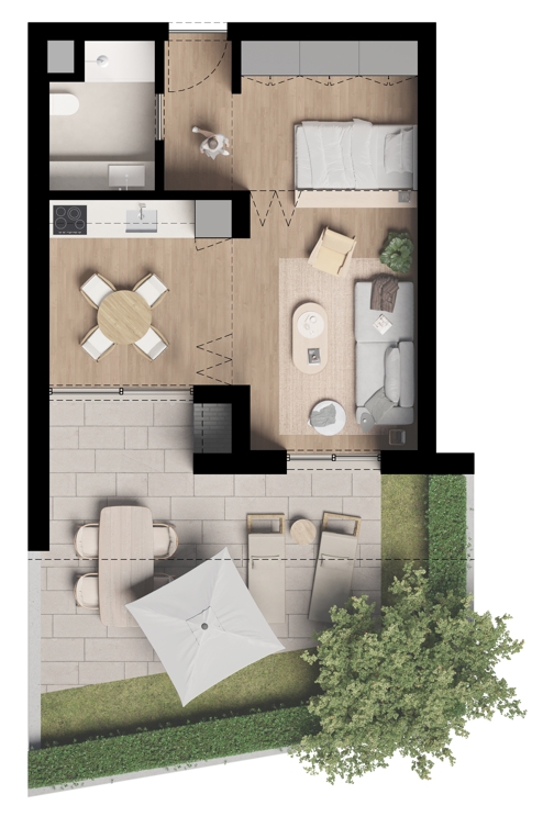 Planta T0 - R/C Jardim